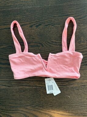 l*space Coral Ribbed V-Notch Bikini Top